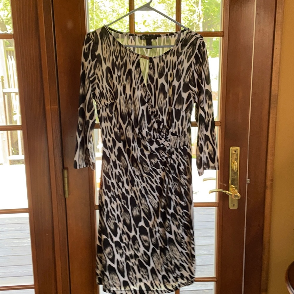 INC animal print 3/4 sleeve dress size Large.